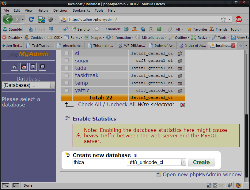 Create local database